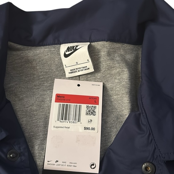 NWT Nike Club Men's Coaches’ Blue Jacket - Picture 9 of 10